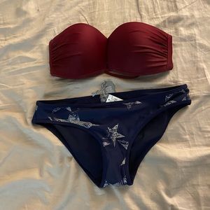 Aerie red and blue stars bikini set!